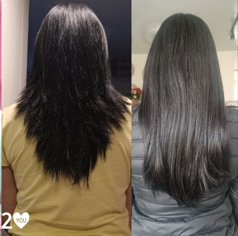 Antes y despues capilar de clienta usando Kit Tuyu
